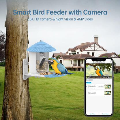 Smart Bird Feeder with 2.5K Camera & Solar Power – AI Bird Recognition