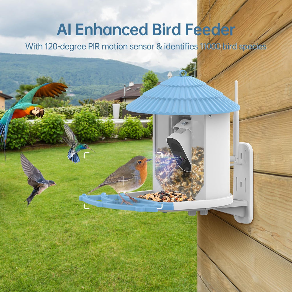 Smart Bird Feeder with 2.5K Camera & Solar Power – AI Bird Recognition
