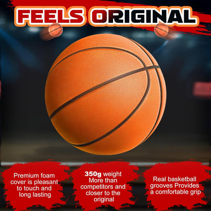 Silent Indoor Training Basketball – No Noise Foam, Realistic Weight And Size