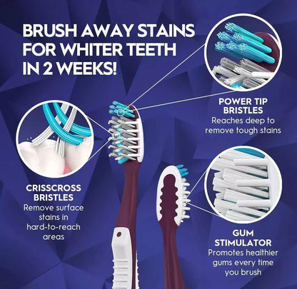 8pk Oral-B CrossAction 3D White Advanced Toothbrush - Choose Medium or Soft Bristle