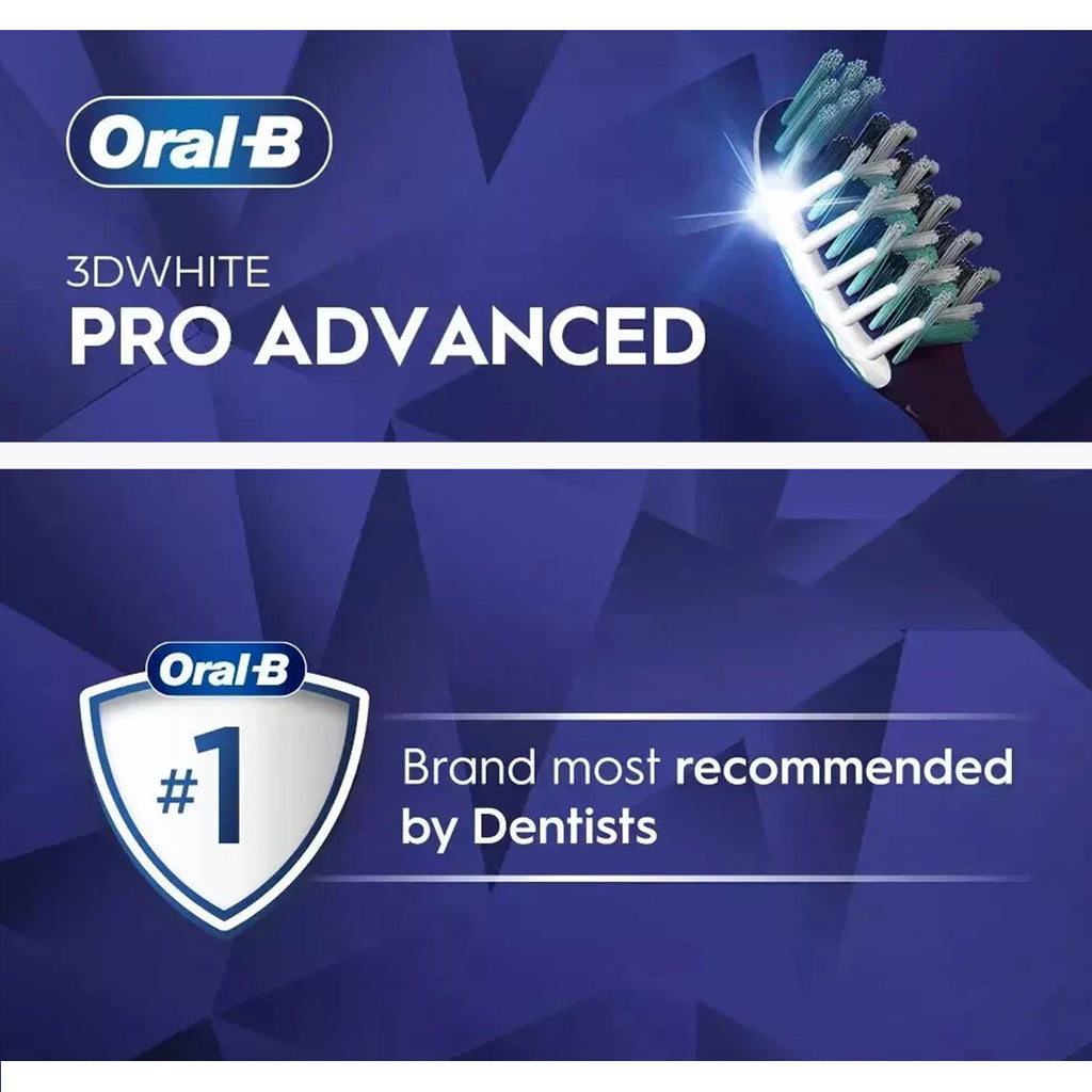 8pk Oral-B CrossAction 3D White Advanced Toothbrush - Choose Medium or Soft Bristle