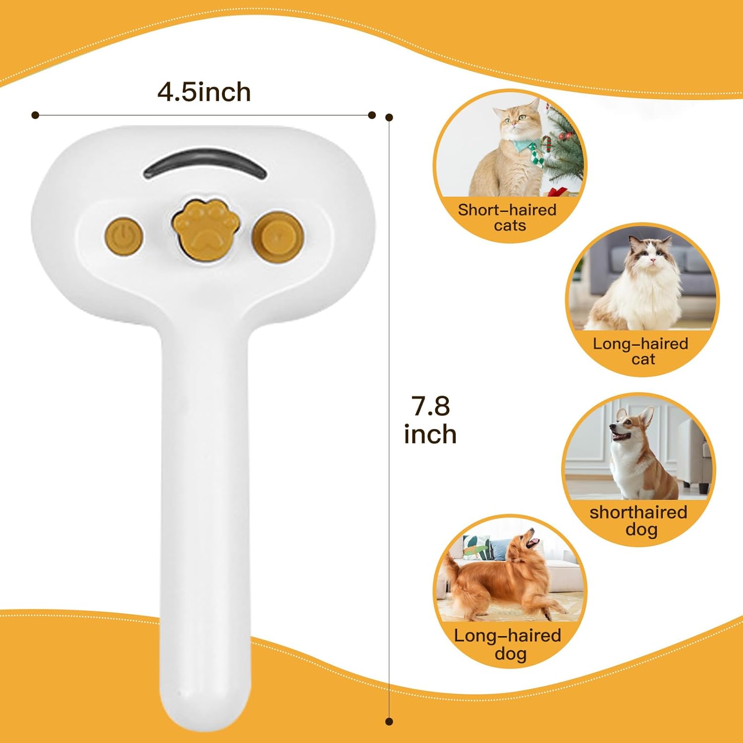 Ultimate Pet Steam Brush – Shedding & Grooming Tool for Cats & Dogs