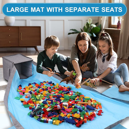 10 Seconds Cleanup Toy Storage Bin with Attached Play Mat – Extra Large Organizer Cube