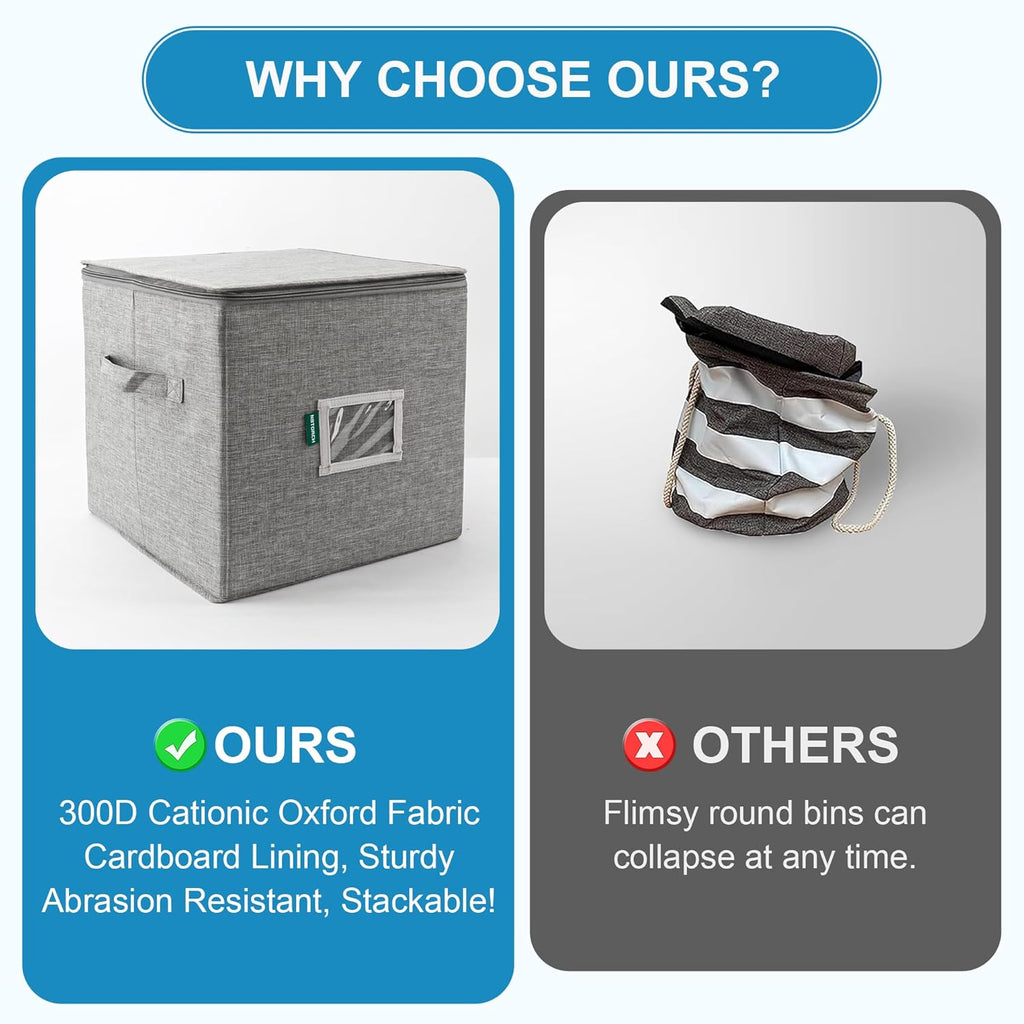 10 Seconds Cleanup Toy Storage Bin with Attached Play Mat – Extra Large Organizer Cube