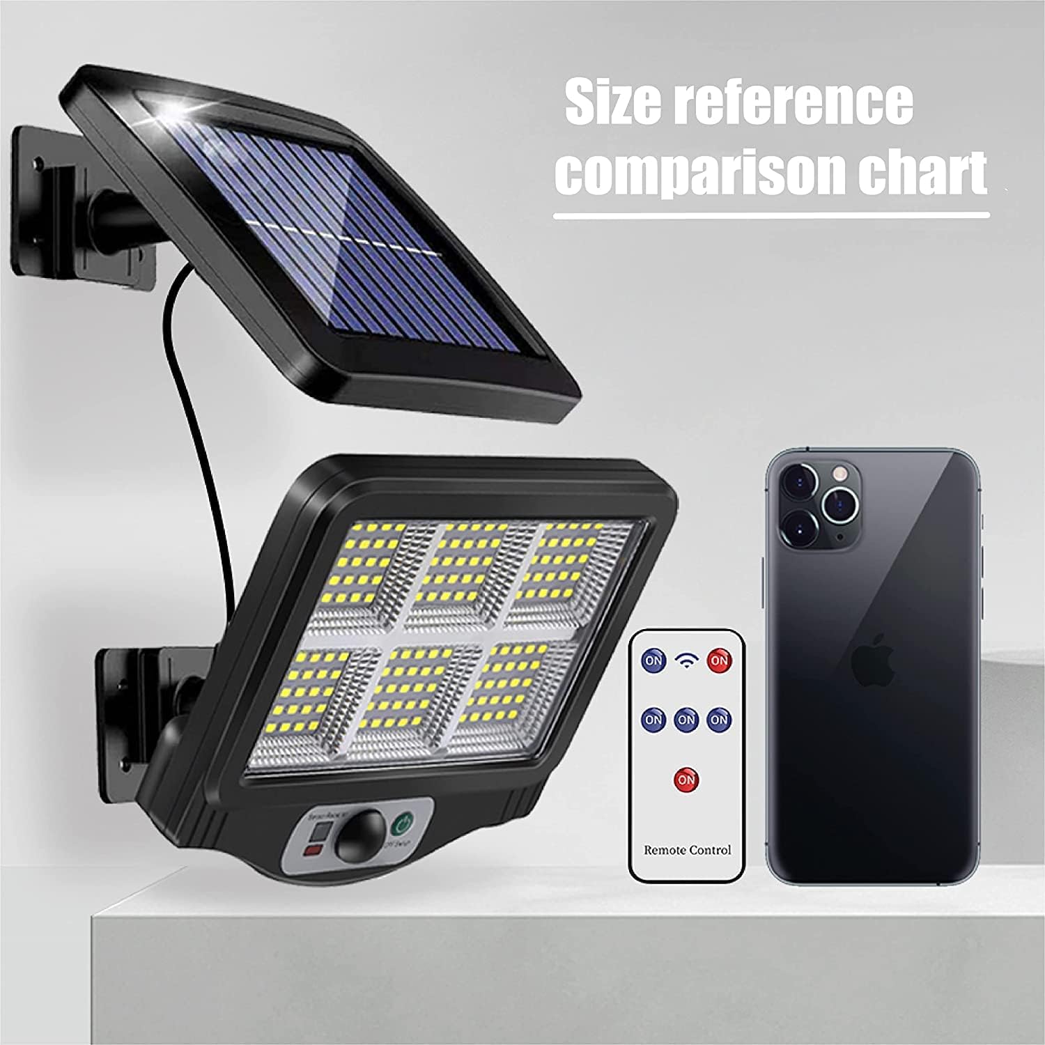 Solar Outdoor Motion Sensor Flood Light – 150 LED, Remote Control, Waterproof, 17ft Cable