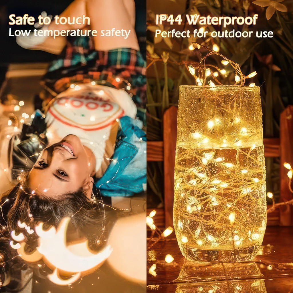 200 LED Cluster Fairy String Lights – 2 Modes, Waterproof Indoor/Outdoor