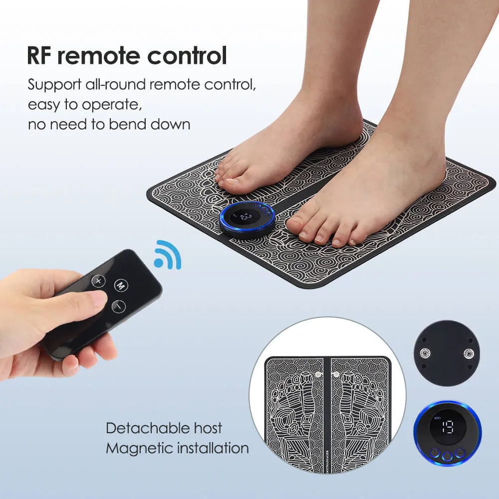 Rechargable Electric Acupressure Foot Massager Mat with Remote – Pain Relief, Circulation Booster