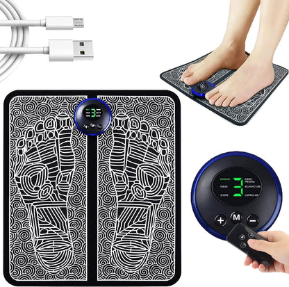 Rechargable Electric Acupressure Foot Massager Mat with Remote – Pain Relief, Circulation Booster