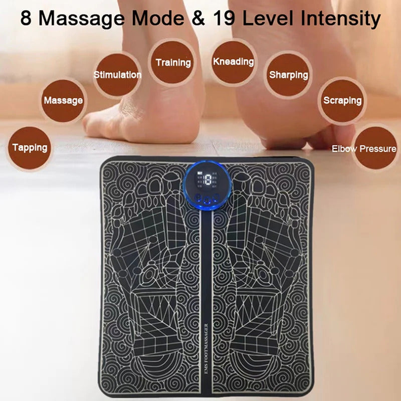 Rechargable Electric Acupressure Foot Massager Mat with Remote – Pain Relief, Circulation Booster