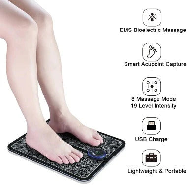 Rechargable Electric Acupressure Foot Massager Mat with Remote – Pain Relief, Circulation Booster