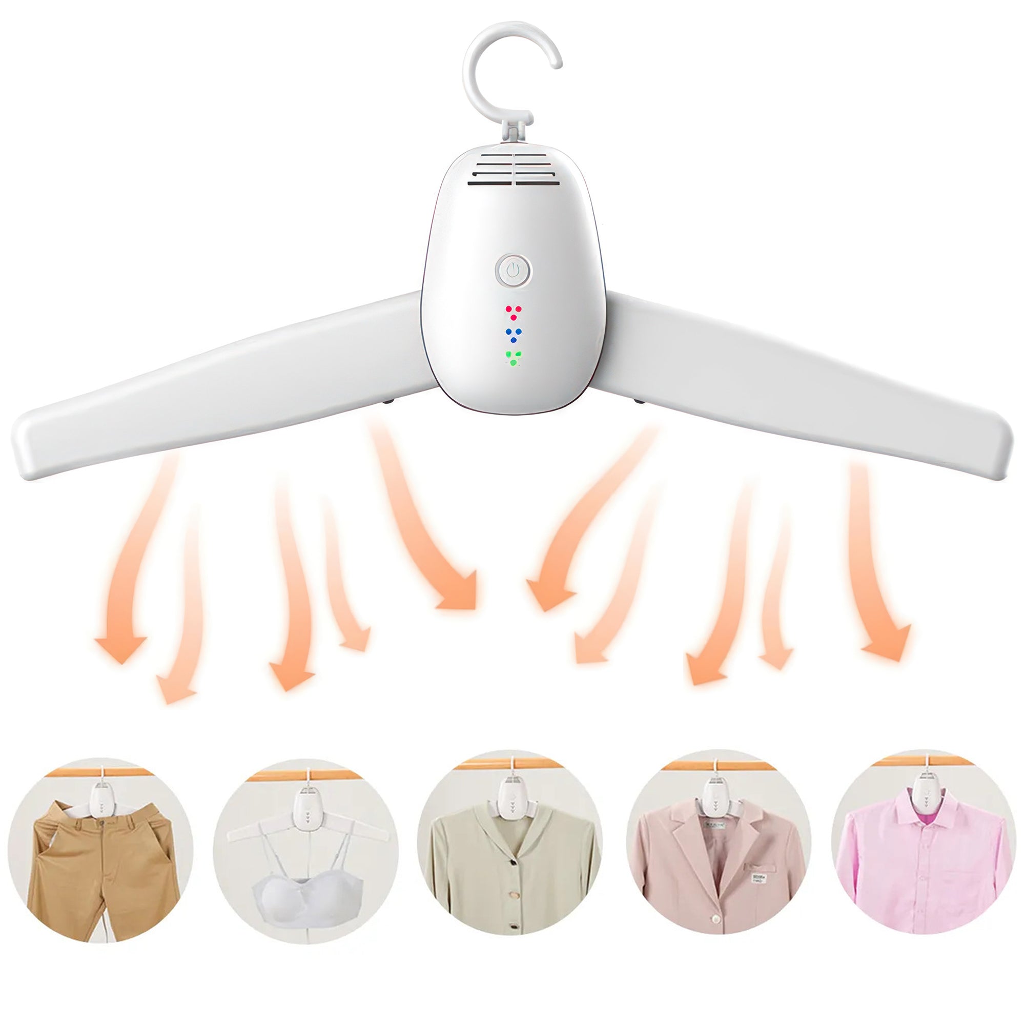 Portable Clothes Drying & Sanitizing Hanger – Travel Electric Dryer with Hot & Cool Modes
