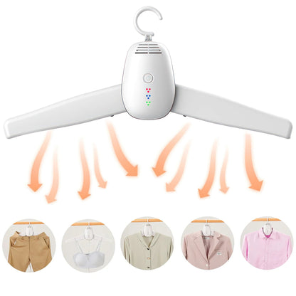 Portable Clothes Drying & Sanitizing Hanger – Travel Electric Dryer with Hot & Cool Modes