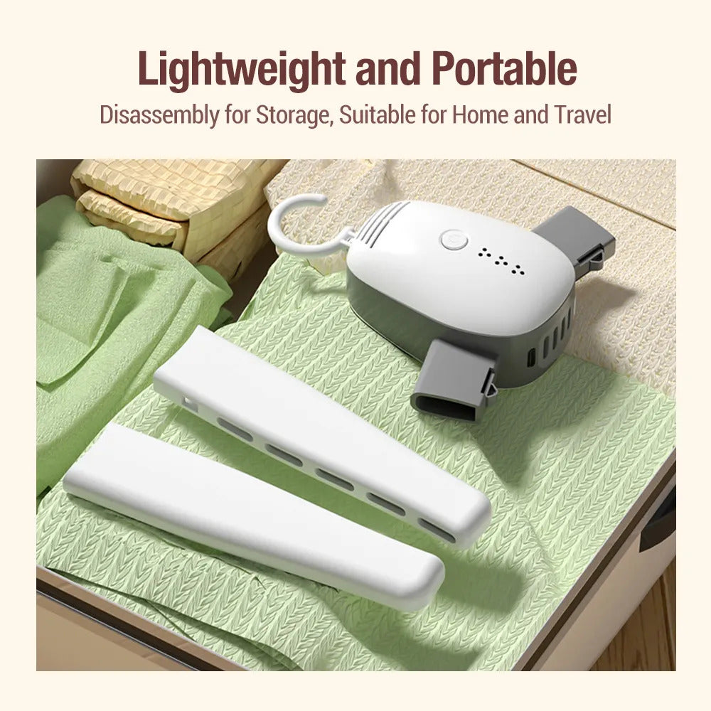 Portable Clothes Drying & Sanitizing Hanger – Travel Electric Dryer with Hot & Cool Modes