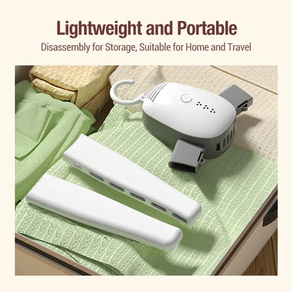 Portable Clothes Drying & Sanitizing Hanger – Travel Electric Dryer with Hot & Cool Modes