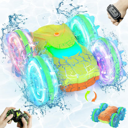 Amphibious RC Car – Land & Water Stunt Vehicle w/ LED + Gesture Control