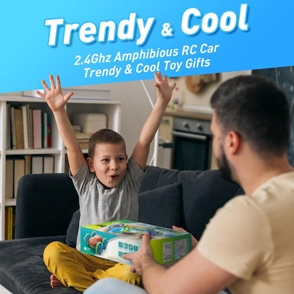 Amphibious RC Car – Land & Water Stunt Vehicle w/ LED + Gesture Control