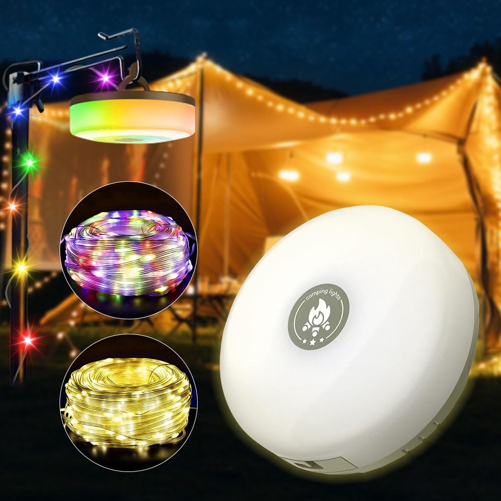 Waterproof Camping String Light – Magnetic, RGB LED & Power Bank