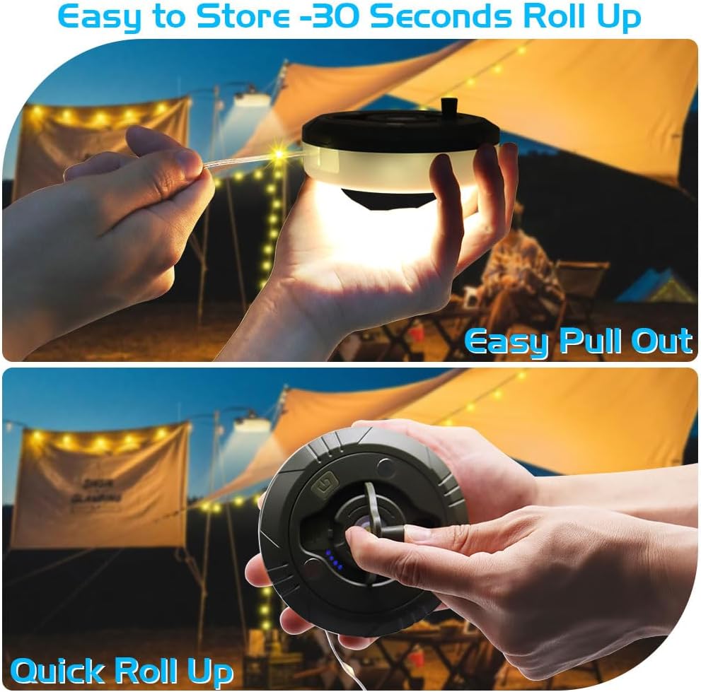 Waterproof Camping String Light – Magnetic, RGB LED & Power Bank