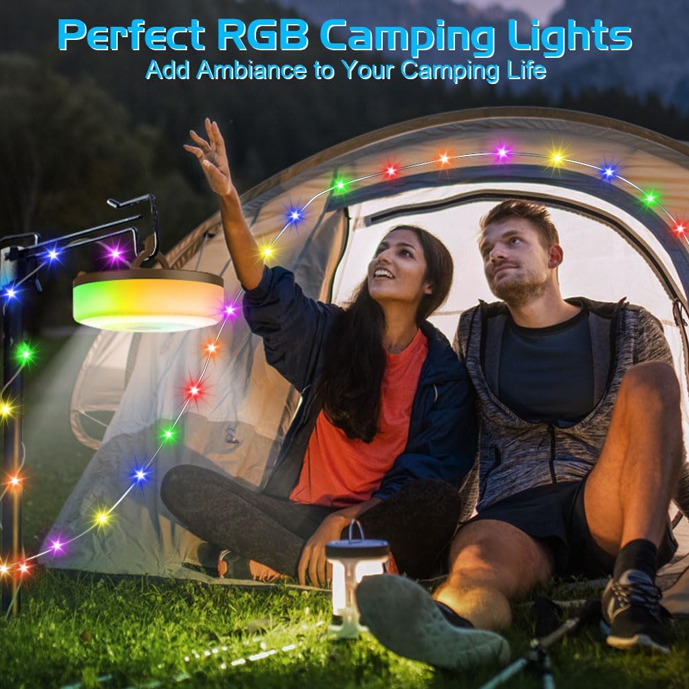 Waterproof Camping String Light – Magnetic, RGB LED & Power Bank