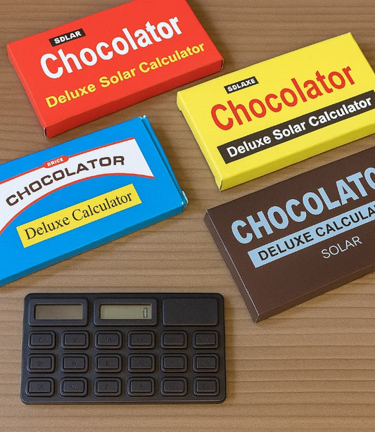 Solar Chocolate Bar Calculator – Solar-Powered, Novelty Desk Accessory - Assorted 4 Pack!