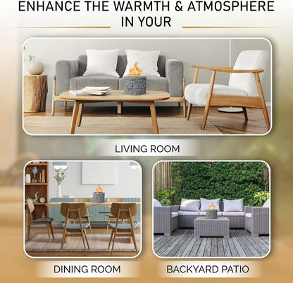 Concrete Tabletop S’mores Maker – Portable Smokeless Fire Pit with Extendable Sticks