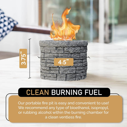 Concrete Tabletop S’mores Maker – Portable Smokeless Fire Pit with Extendable Sticks