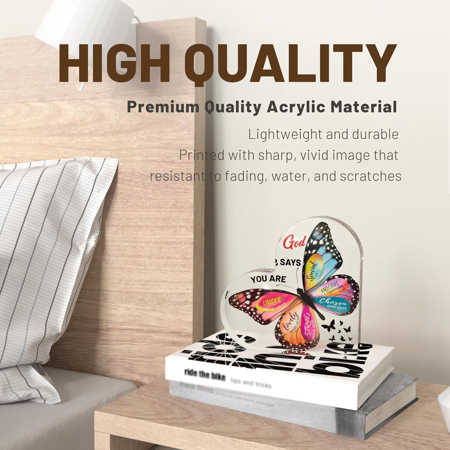 Butterfly Christian Heart Paperweight – Inspirational Bible Verse Gift for Women