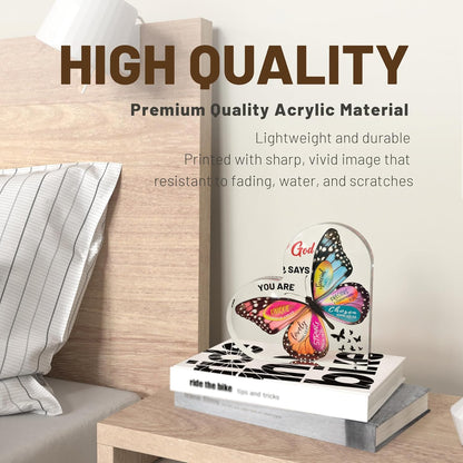 Butterfly Christian Heart Paperweight – Inspirational Bible Verse Gift for Women