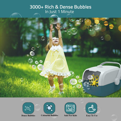 3000+ Bubble Maker Machine – Rechargeable Automatic Bubble Blower for Kids & Events