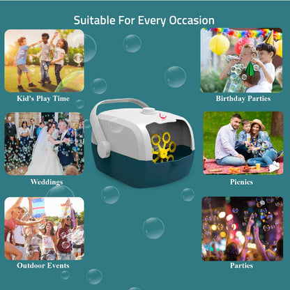 3000+ Bubble Maker Machine – Rechargeable Automatic Bubble Blower for Kids & Events