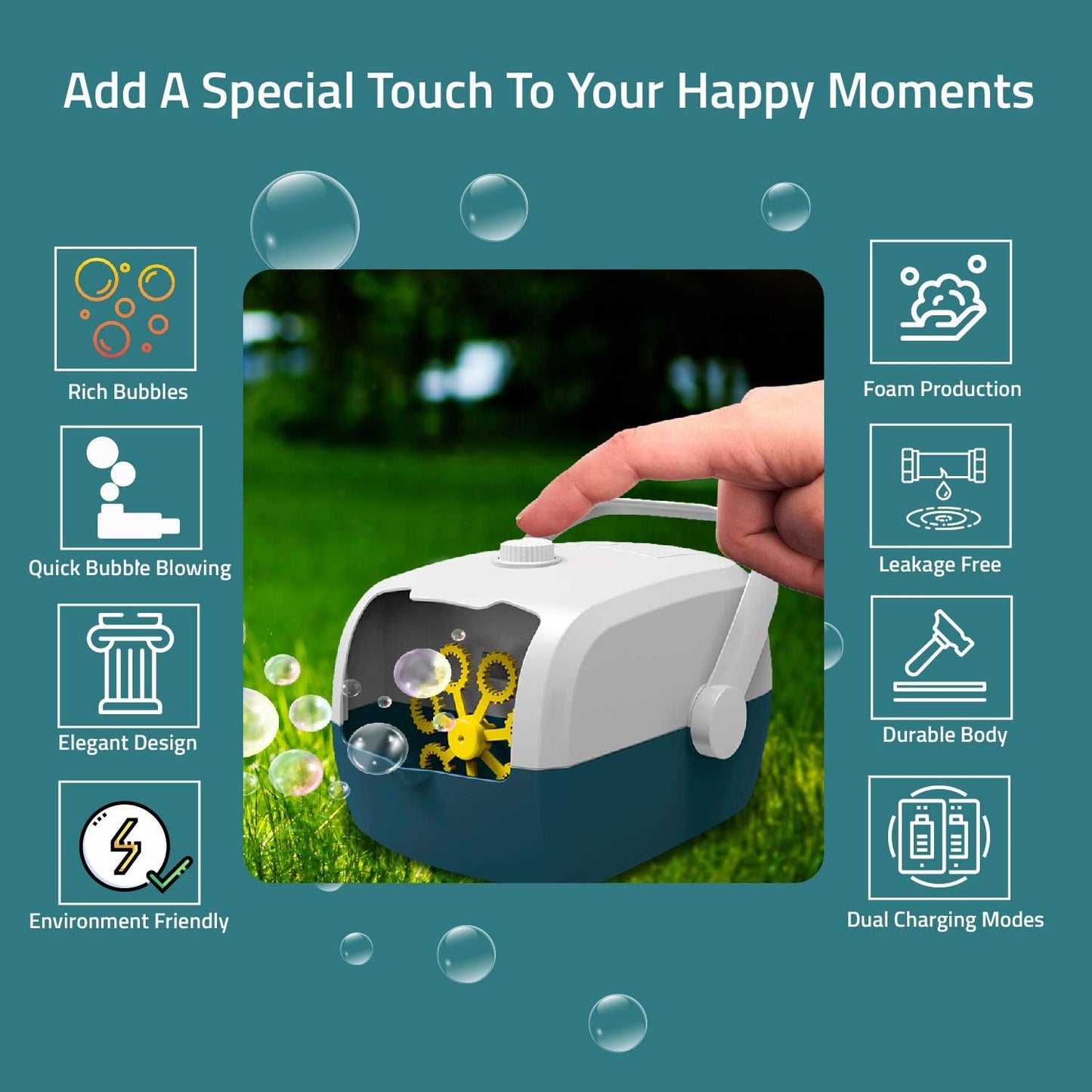 3000+ Bubble Maker Machine – Rechargeable Automatic Bubble Blower for Kids & Events