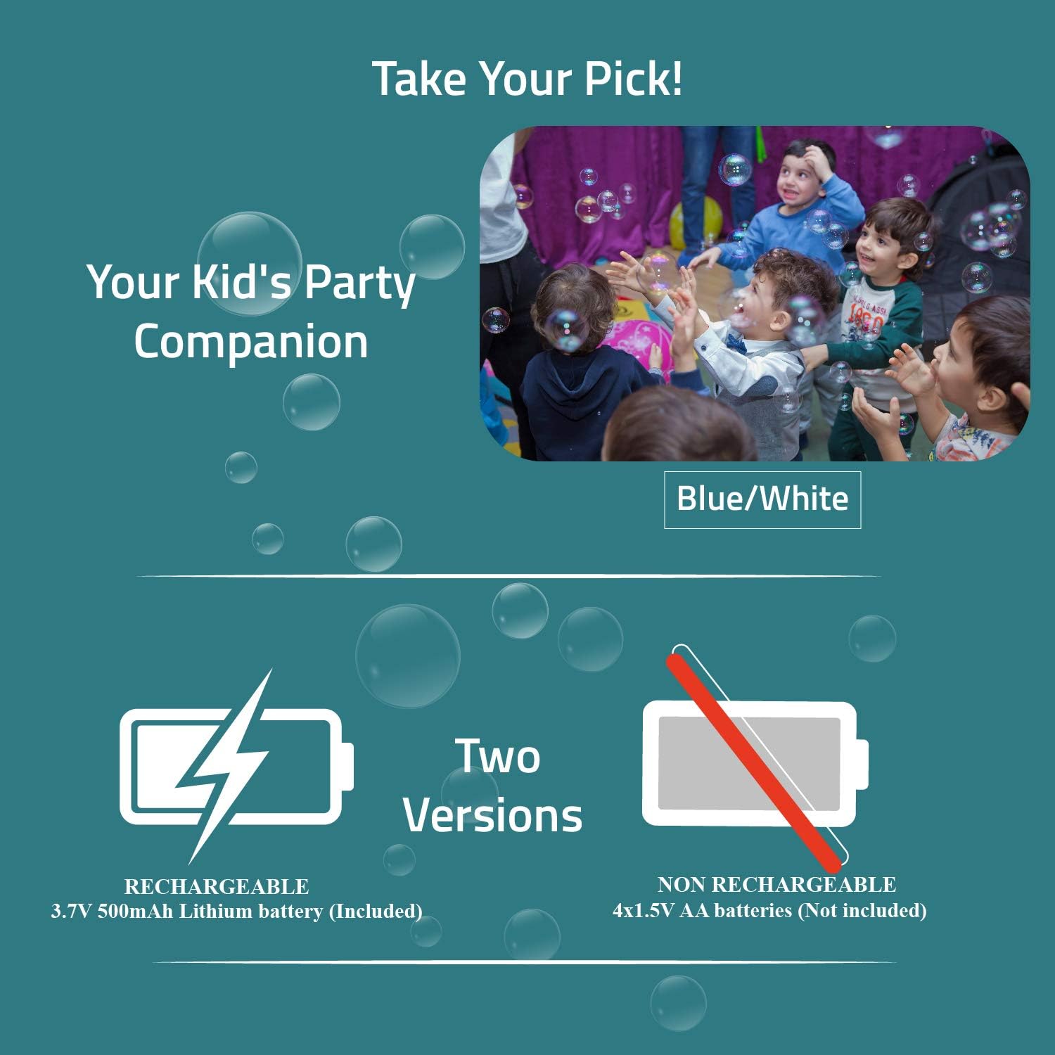 3000+ Bubble Maker Machine – Rechargeable Automatic Bubble Blower for Kids & Events