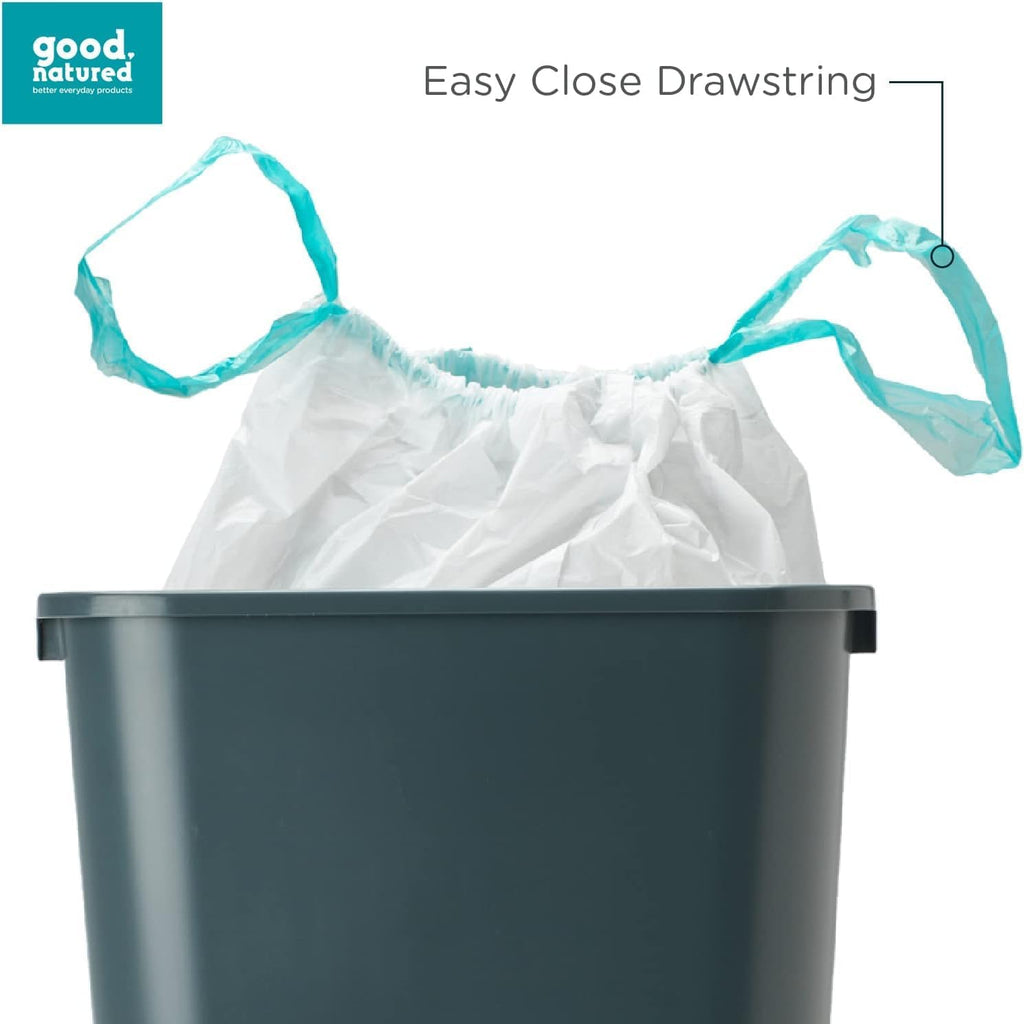 Eco-Friendly 13-Gallon Trash Bags – Plant-Based Bin Liners with Drawstring, Leak-Resistant (Choose Qty)