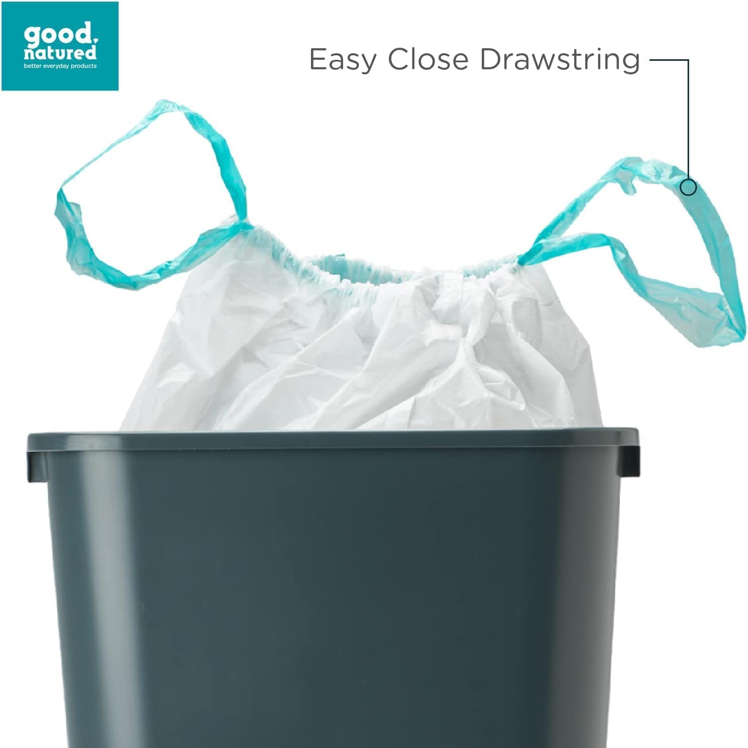 Eco-Friendly 13-Gallon Trash Bags – Plant-Based Bin Liners with Drawstring, Leak-Resistant (Choose Qty)