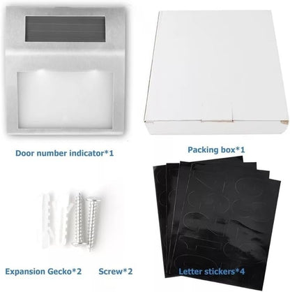 Solar-Powered LED House Address Sign – Waterproof, Illuminated Wall Mount for Yard, Street & Home