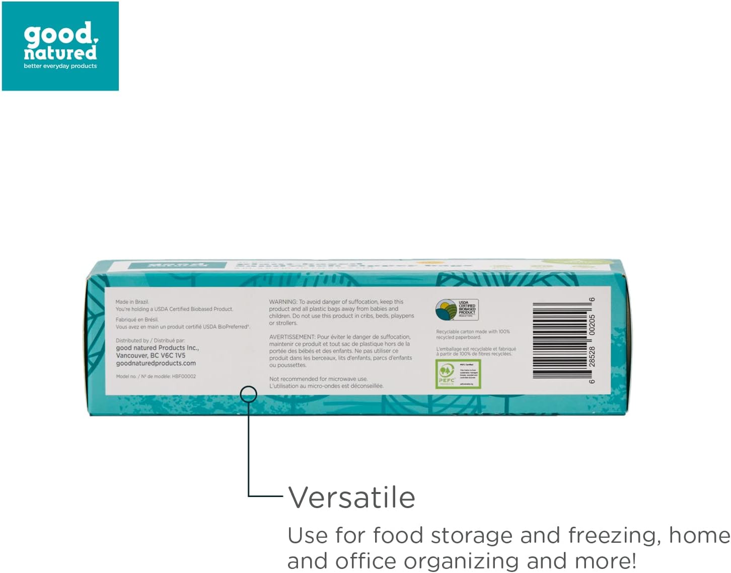 Eco-Friendly Plant-Based Reusable Sandwich Bags – Quart Size, 40-Pack, BPA-Free Zipper Bags