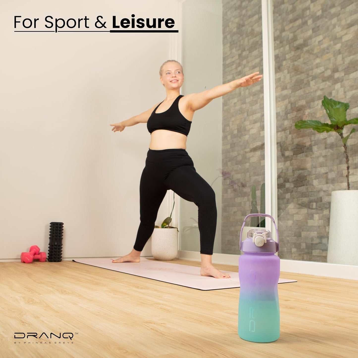 DRANQ 3-Pack Nested Water Bottle Set -  16oz, 32oz, 64oz