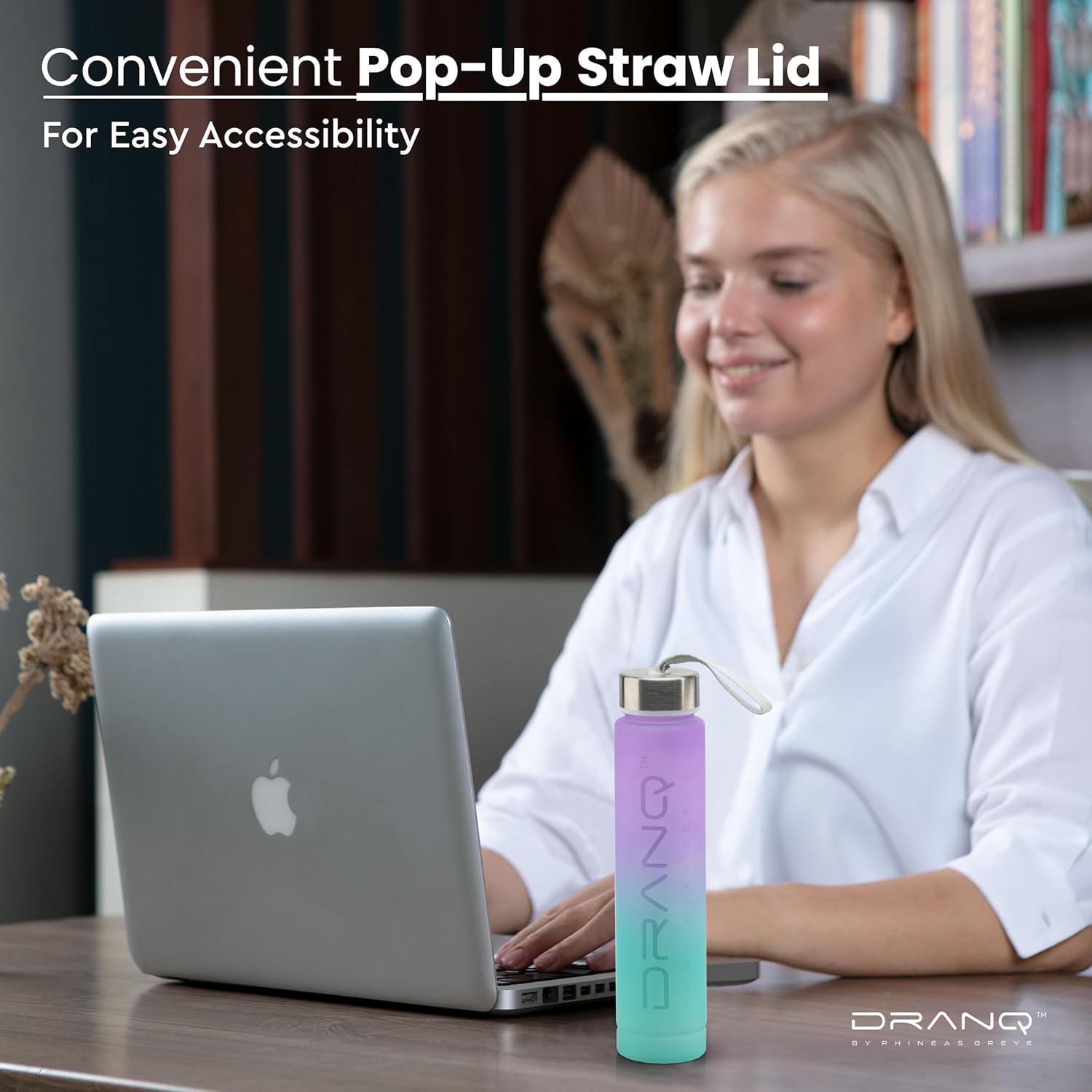 DRANQ 3-Pack Nested Water Bottle Set -  16oz, 32oz, 64oz