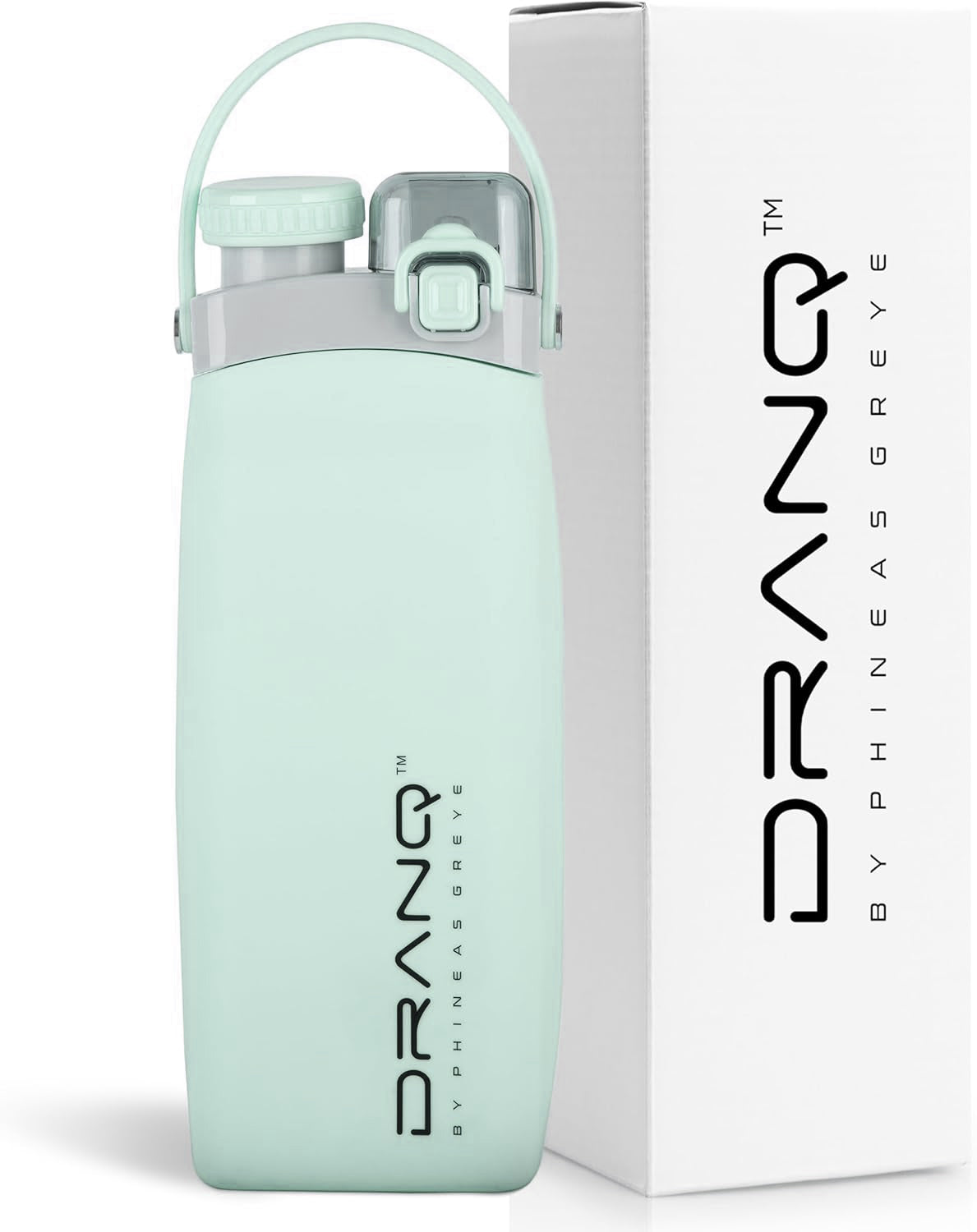 Phineas Greye DRANQ Collapsible Water Bottle – 16oz Leakproof Foldable Silicone Bottle for Travel, Gym & Adventure