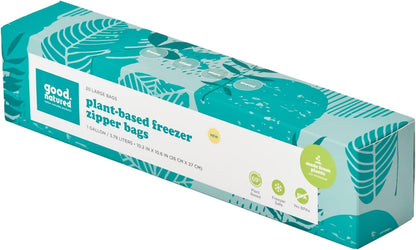Plant-Based 1 Gallon Freezer Bags – 20pc Resealable Zipper Bags for Food Storage (Choose Qty)