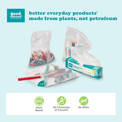 Plant-Based 1 Gallon Freezer Bags – 20pc Resealable Zipper Bags for Food Storage (Choose Qty)