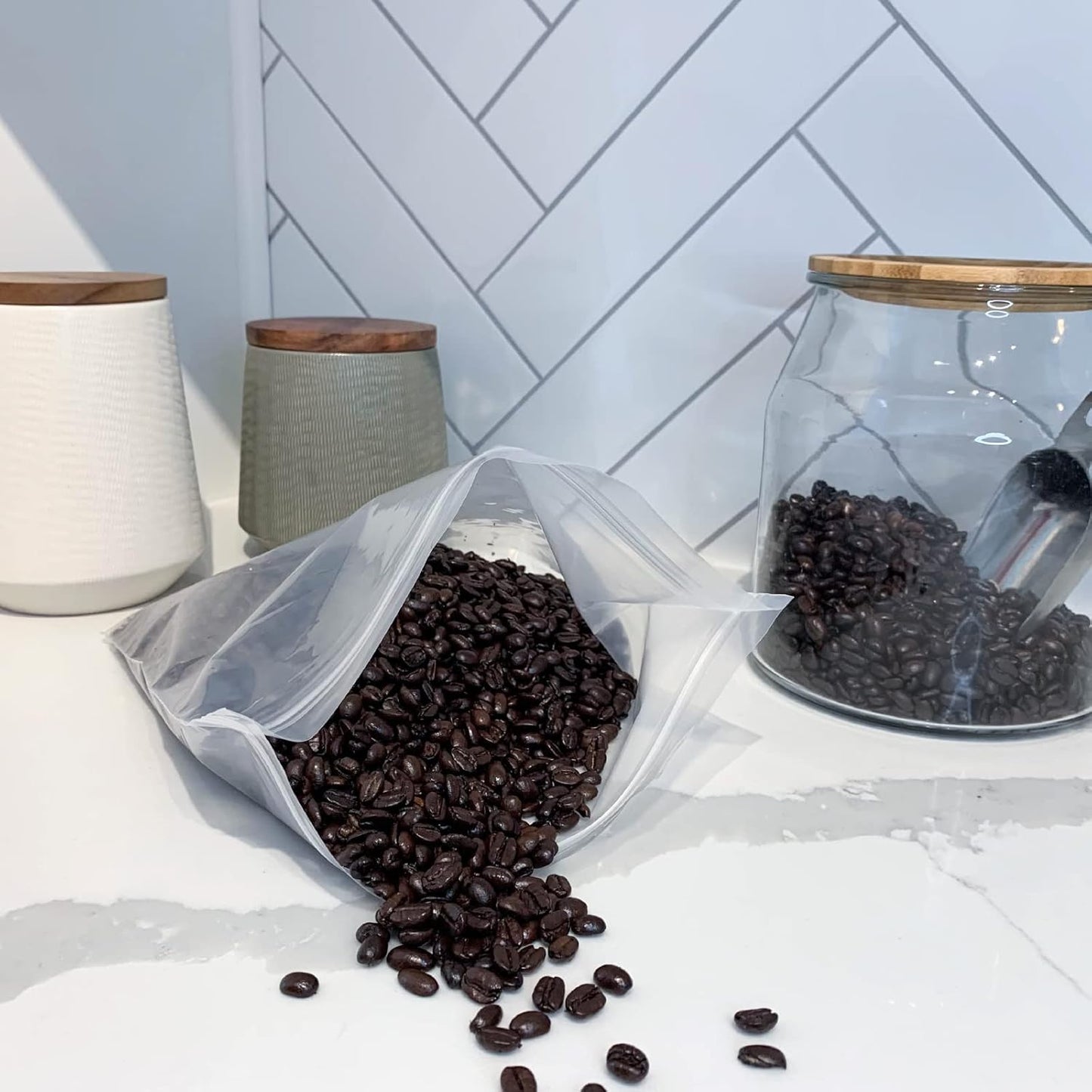 Plant-Based 1 Gallon Freezer Bags – 20pc Resealable Zipper Bags for Food Storage (Choose Qty)