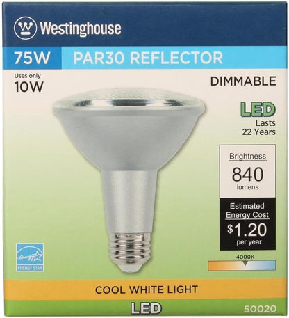 6pk Westinghouse 75-Watt Equivalent PAR30 Dimmable Cool White LED Bulb