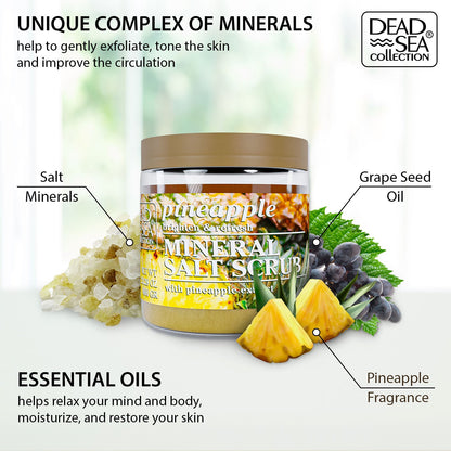 Dead Sea Collection 16.9oz Mineral Salt Scrubs with Dead Sea Minerals - Pineapple or Watermelon