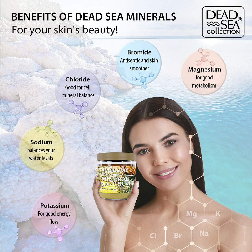 Dead Sea Collection 16.9oz Mineral Salt Scrubs with Dead Sea Minerals - Pineapple or Watermelon