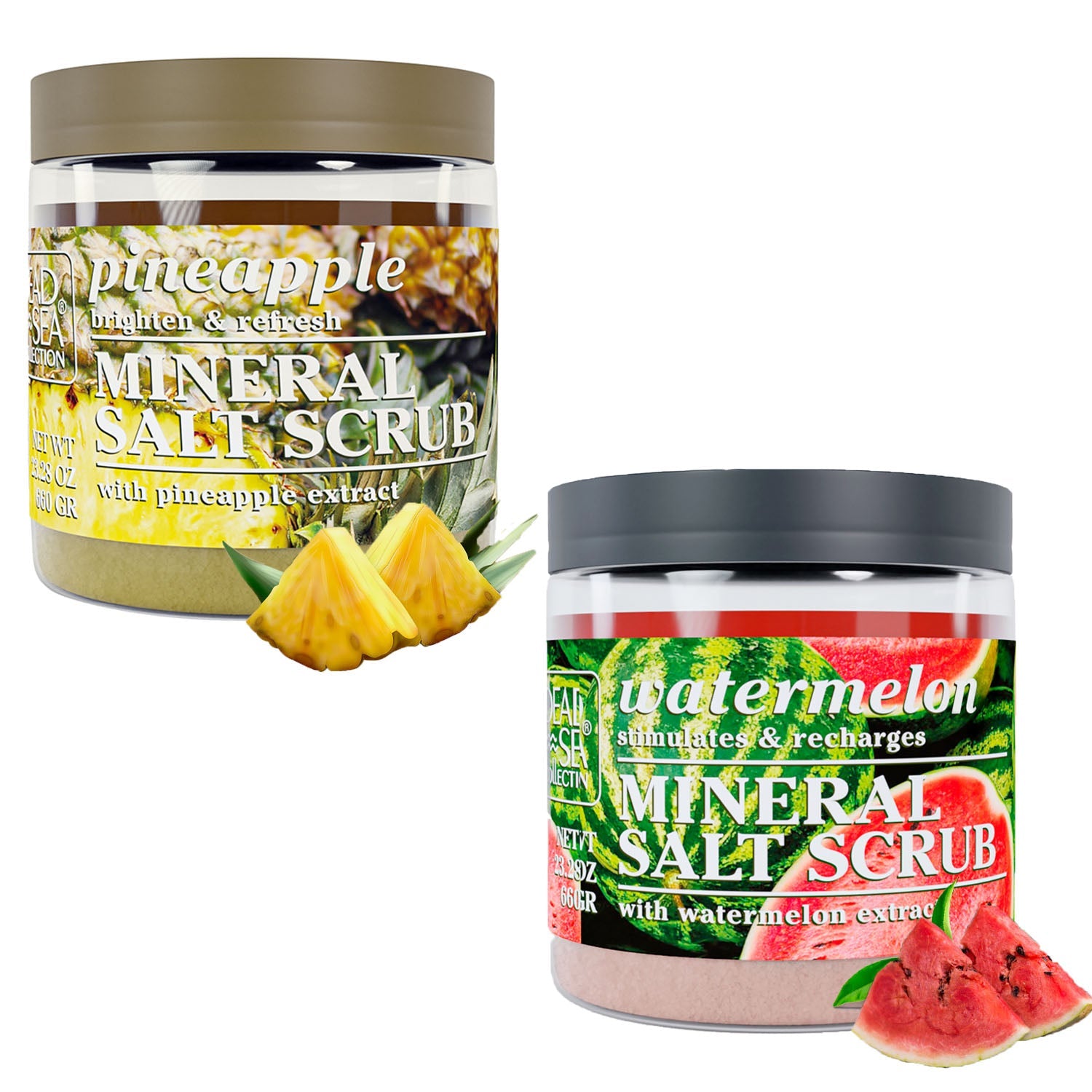 Dead Sea Collection 16.9oz Mineral Salt Scrubs with Dead Sea Minerals - Pineapple or Watermelon