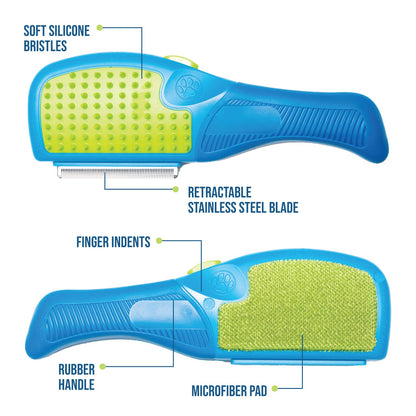 FURaser 4-in-1 Pet Deshedding Tool – Grooming & Hair Removal for Dogs & Cats