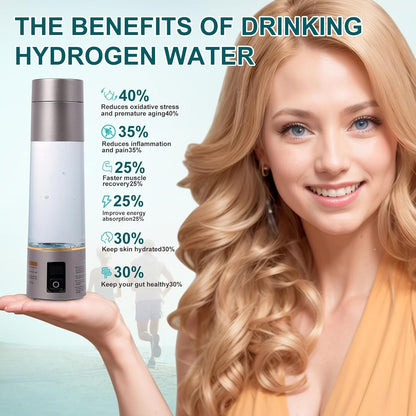 Hydrogen Rich Water Bottle Generator With LED Display - Antioxidant, Anti-Inflamatory Benefits