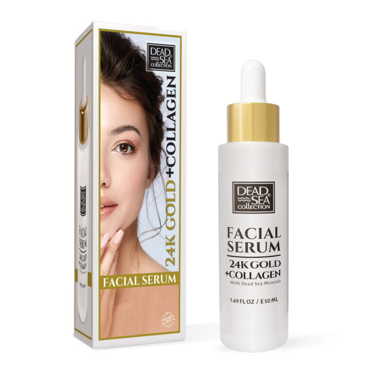 24kt Collagen Facial Serum with Dead Sea Minerals – Paraben Free Anti-Aging Hydration Treatment
