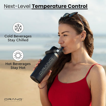 DRANQ 40 Oz Stainless Steel Insulated Water Bottle – Leakproof & BPA-Free